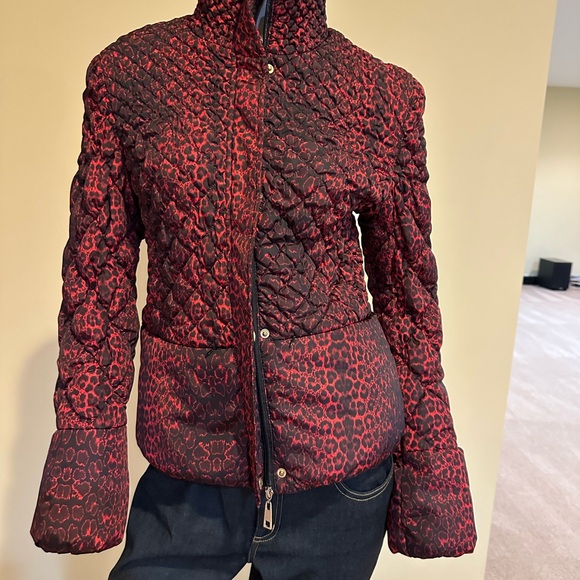 Just Cavalli Red Puffer Jacket with Stand-Up Collar - Picture 1 of 5